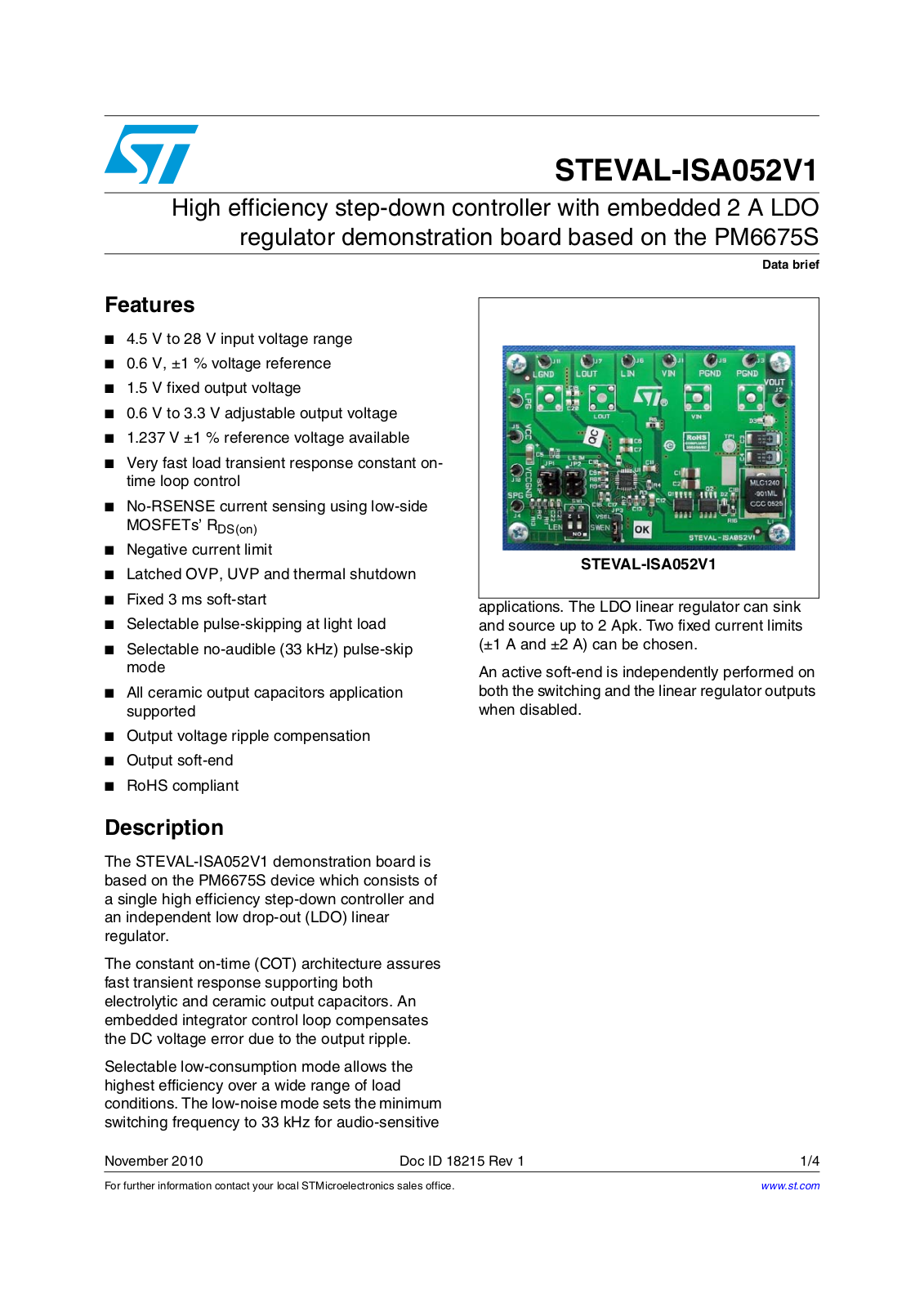 ST ISA052V1 User Manual