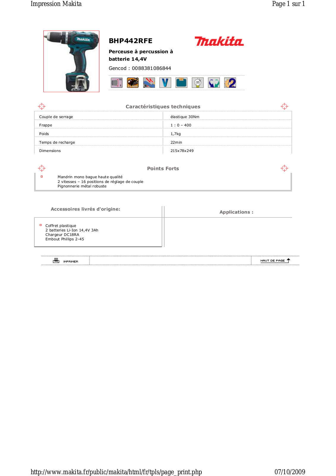 MAKITA BHP442RFE User Manual