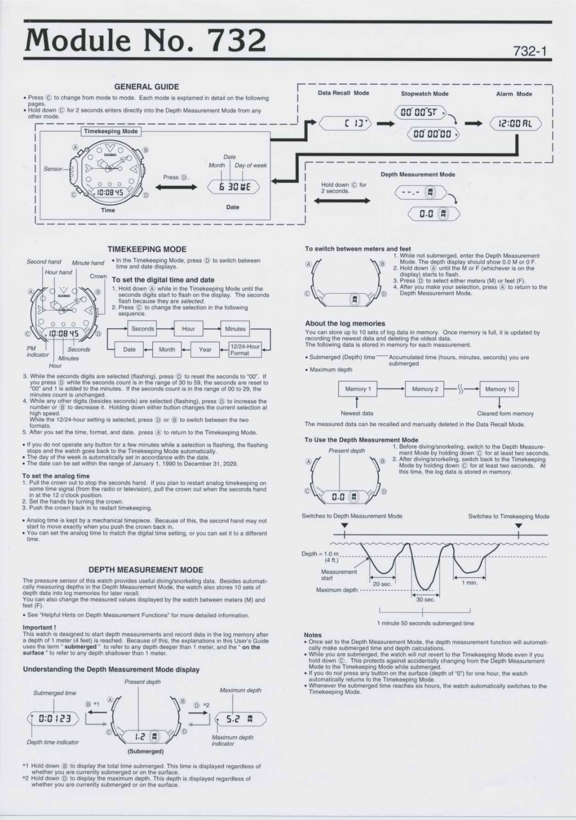 Casio 732 Owner's Manual