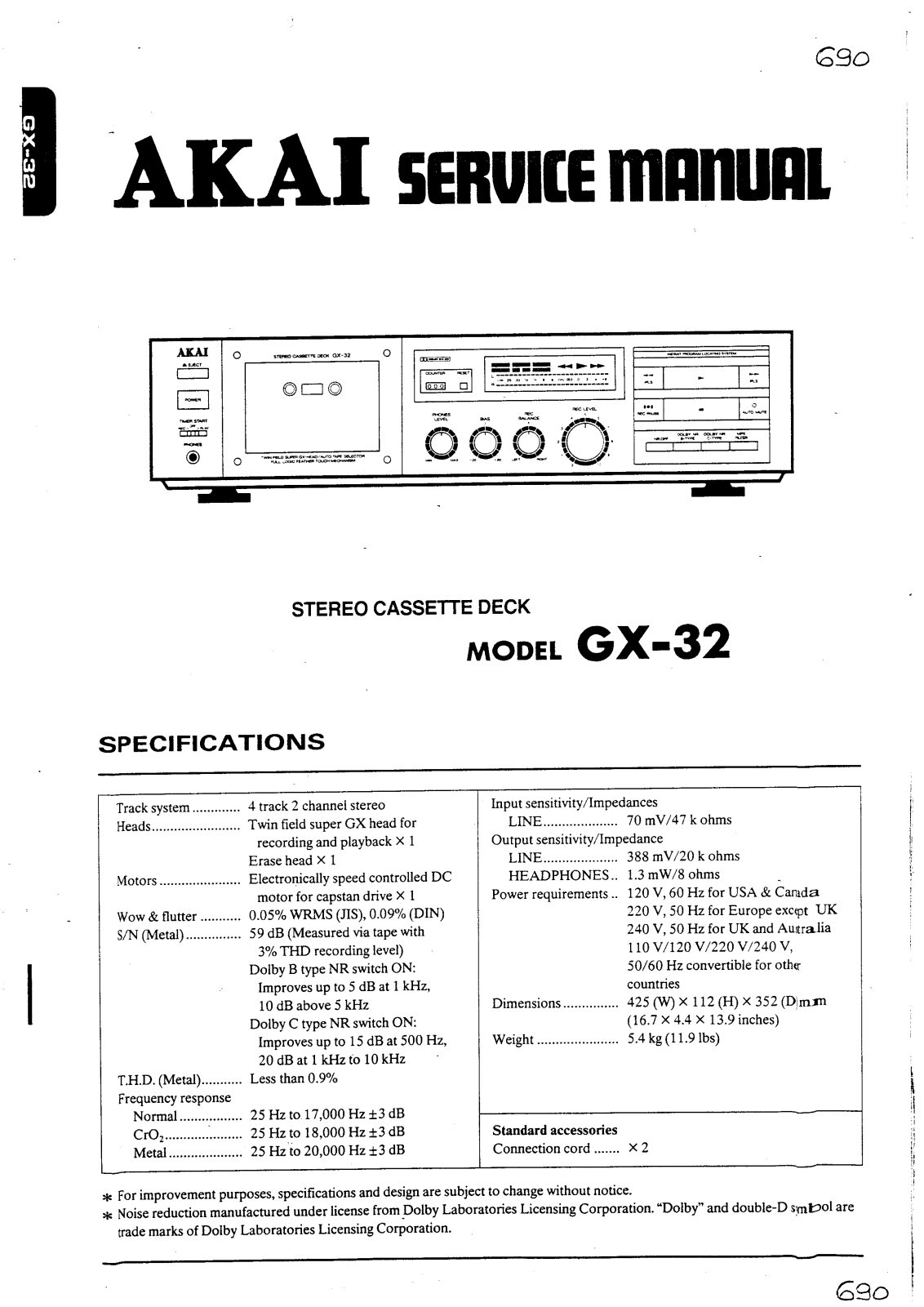 Akai GX-32 Service manual