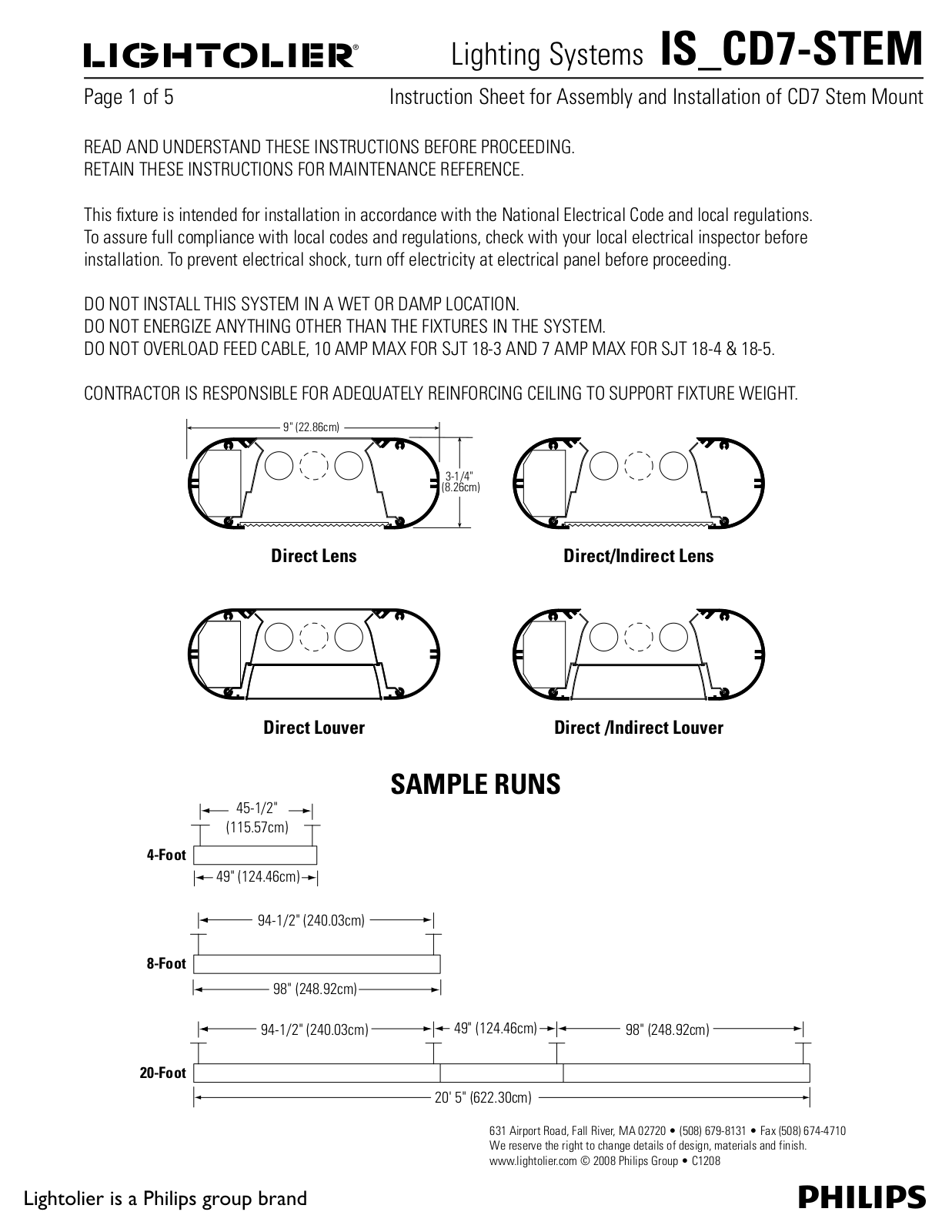 Lightolier IS-CD7-STEM User Manual