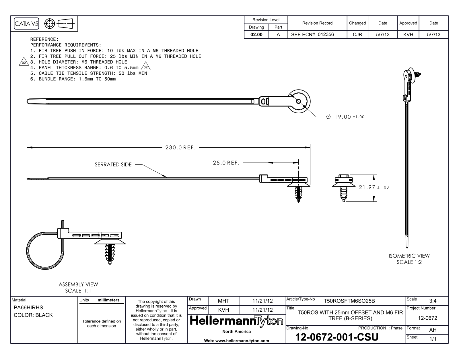 HellermannTyton T50ROSFTM6SO25B Reference Drawing - ManualMachine.com