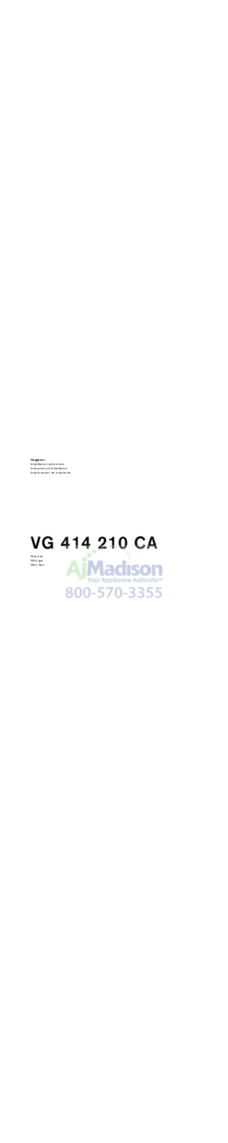 Gaggenau VG414210CA Installation manual