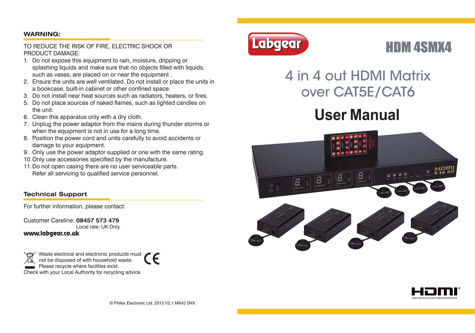 Labgear HDM 4SMX4 User Manual