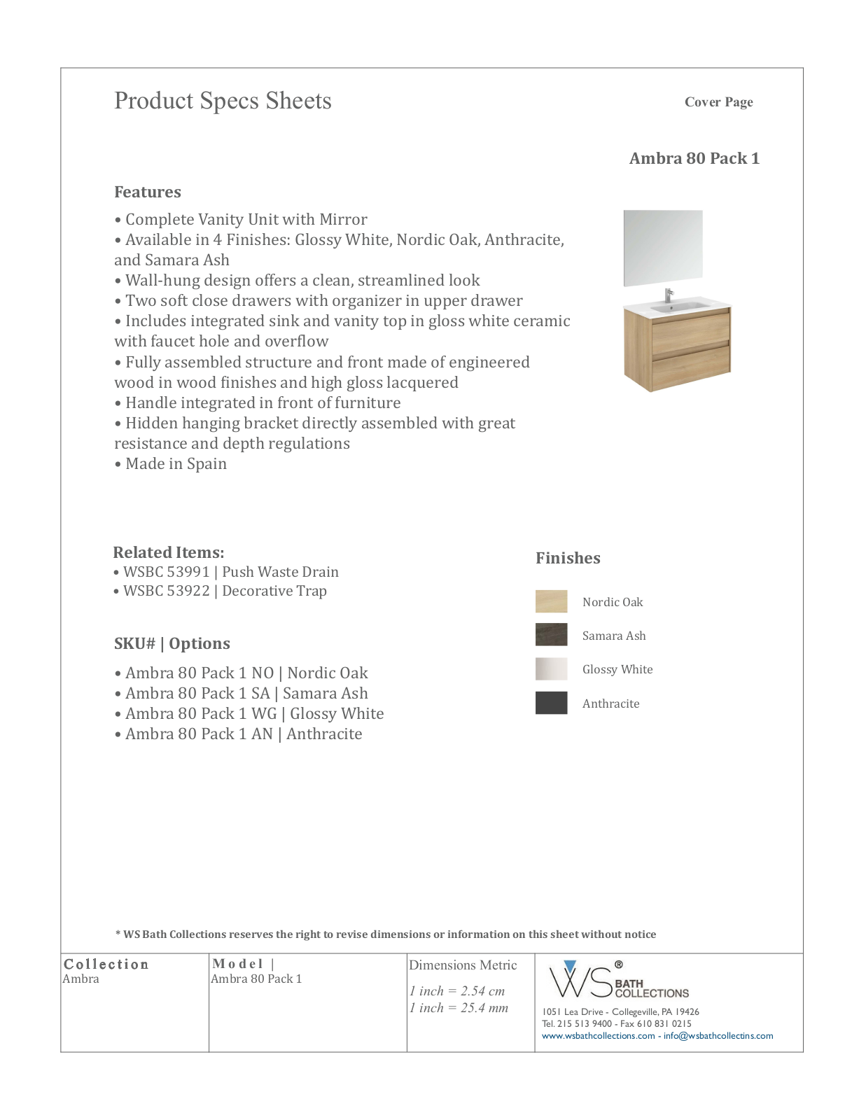 WS Bath Collections WSO3802 Specifications - ManualMachine.com