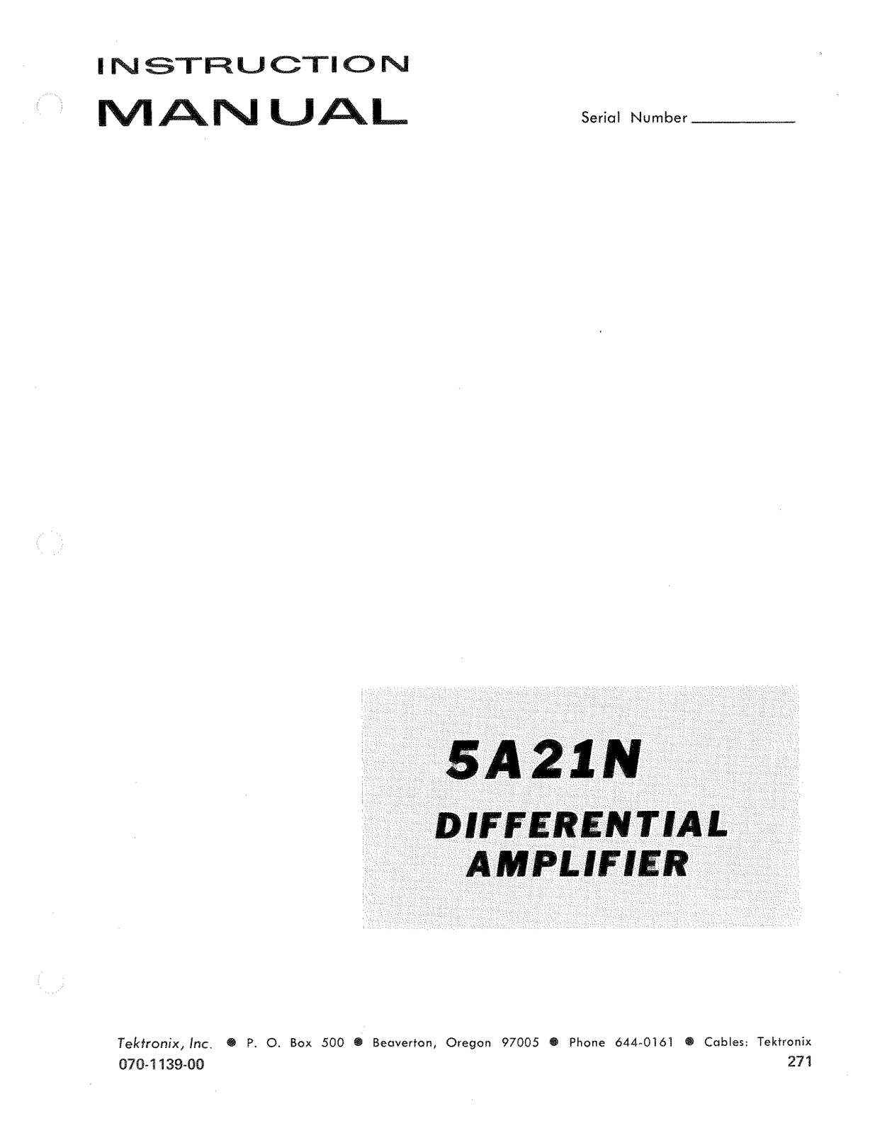 Tektronix 5A21N User Manual