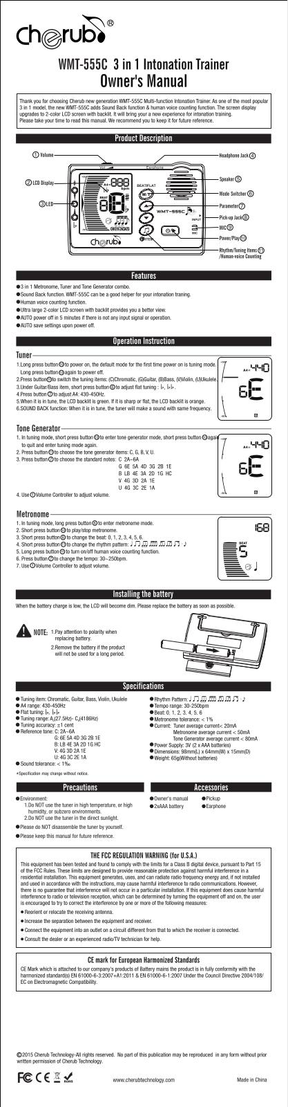 Cherub WMT555C User manual