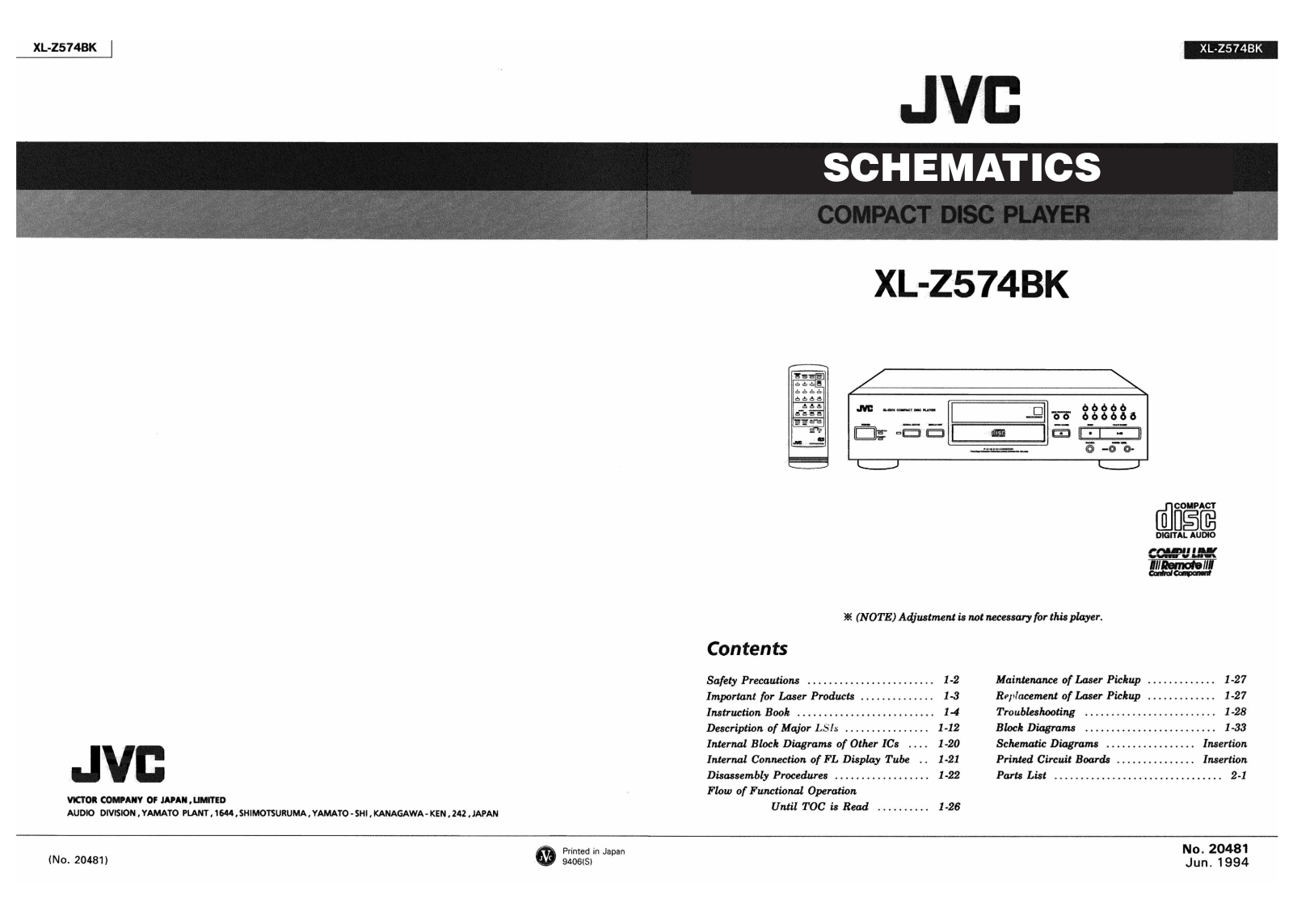 Jvc XL-Z574-BK Schematic