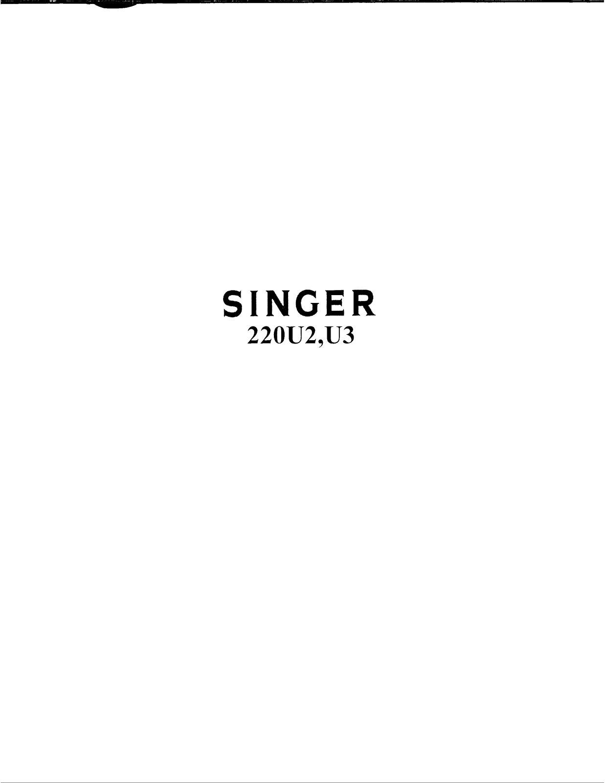 SINGER 220U2, 220U3 Parts List