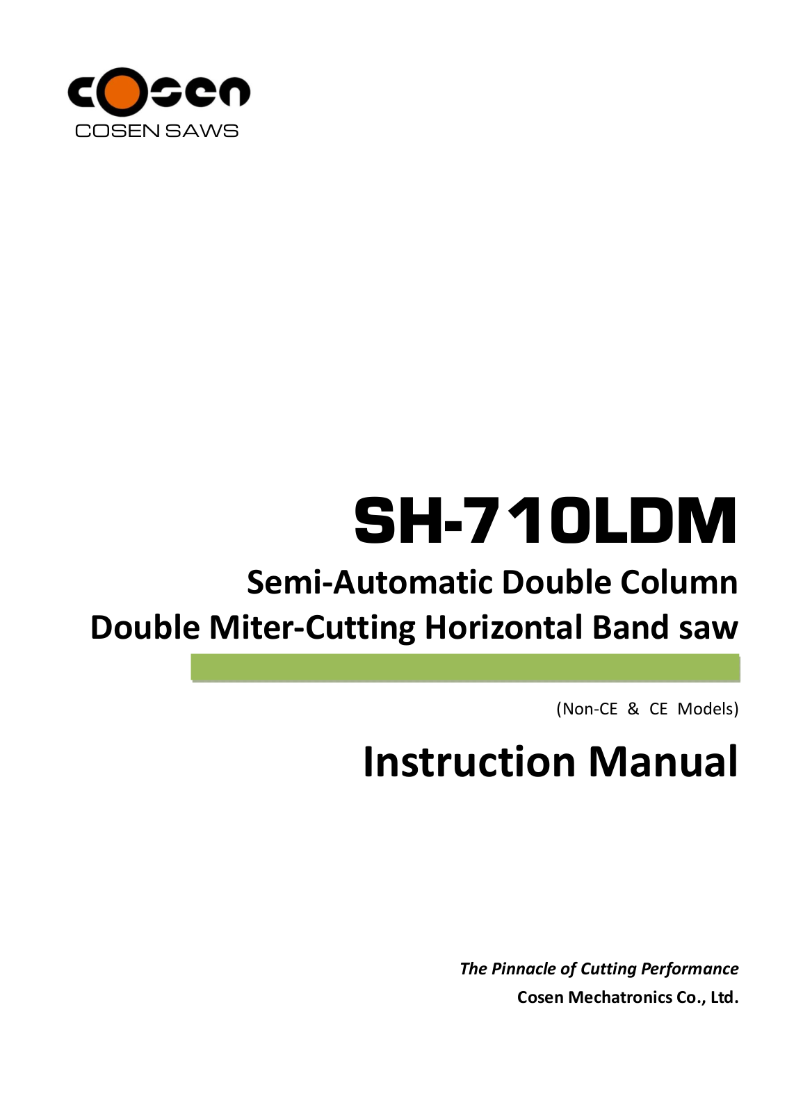 Cosen SH-710LDM User guide - ManualMachine.com