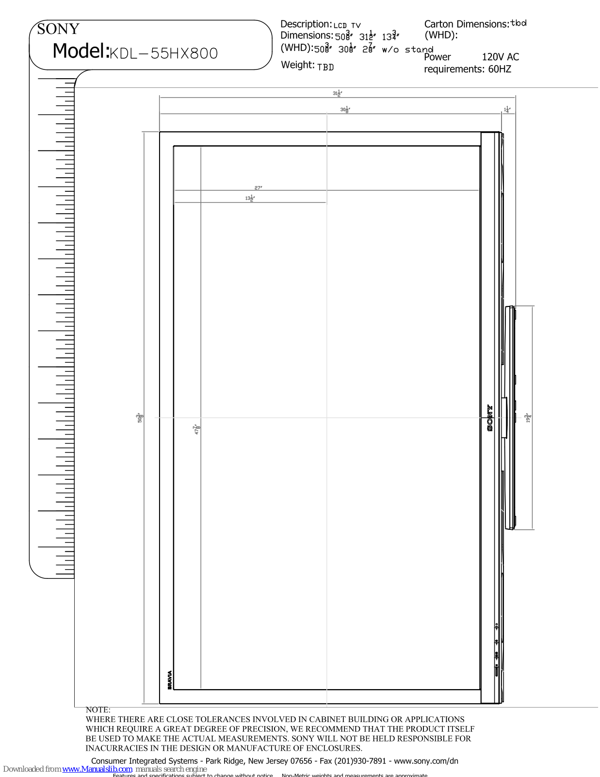 Sony KDL-55HX800 - 55