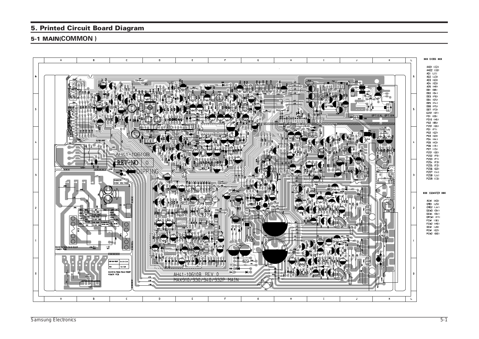 SAMSUNG max941, max909, max929, max940, max936 Printed Circuit Board Diagram