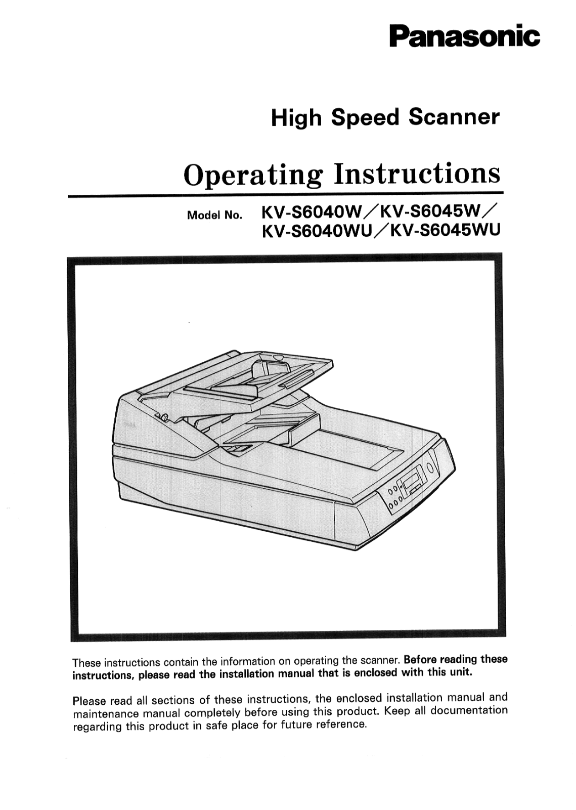 Panasonic KV-S6045 User Manual
