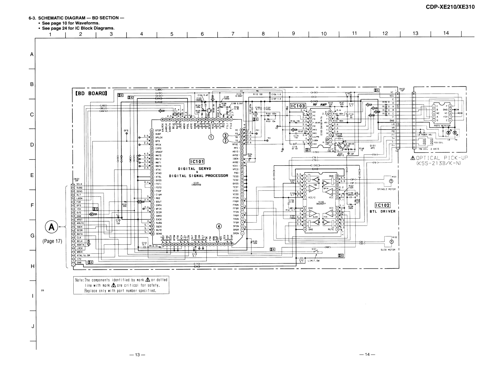 Sony CDP-XE210, CDP-XE310 Schematic