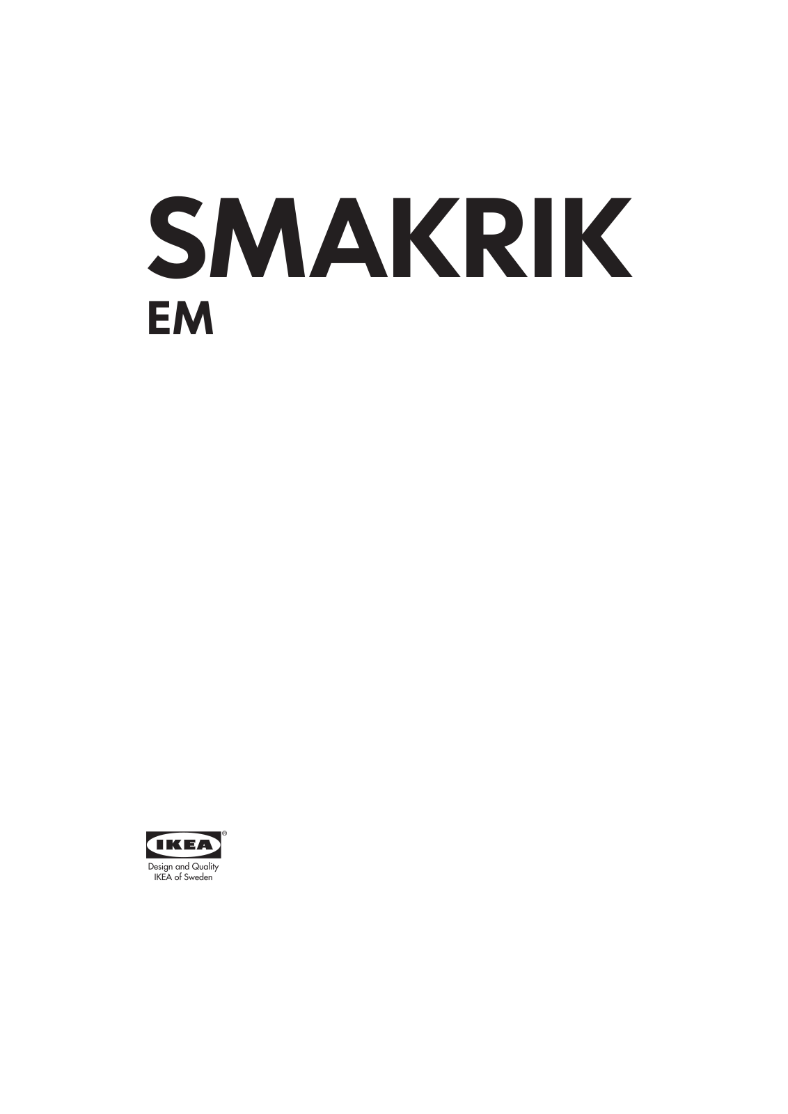 IKEA SMAKRIK User Manual