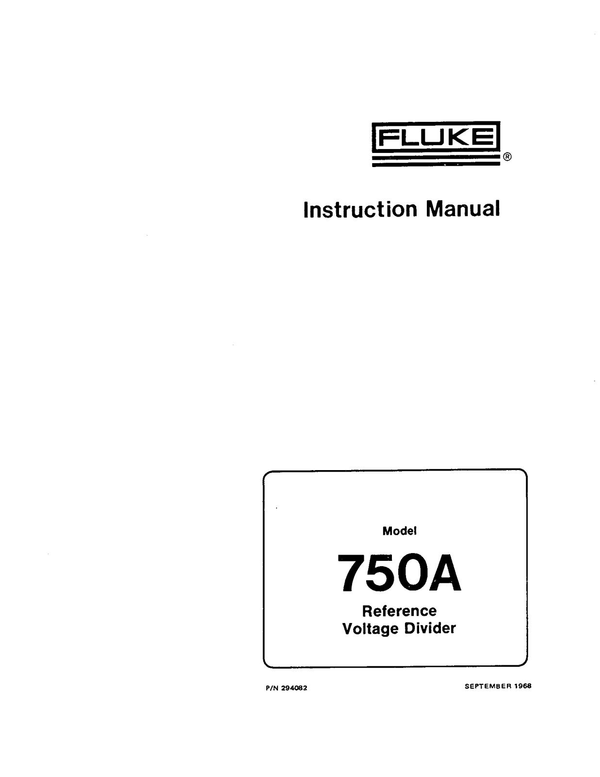 Fluke 750A Service manual
