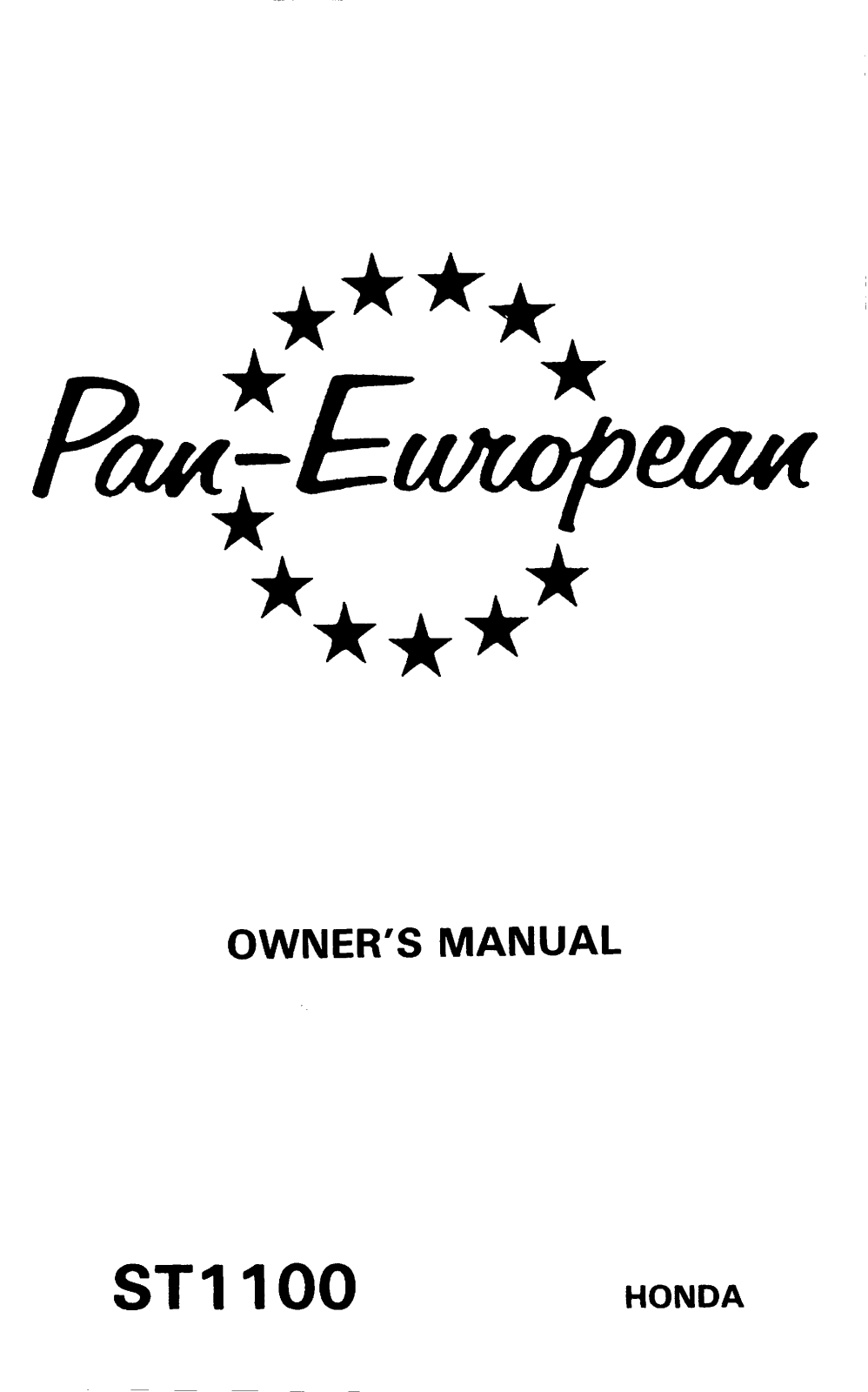 Honda ST1100 1996 Owner's Manual