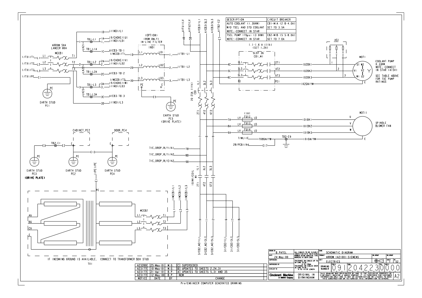 cincinnati A2100 Diagram