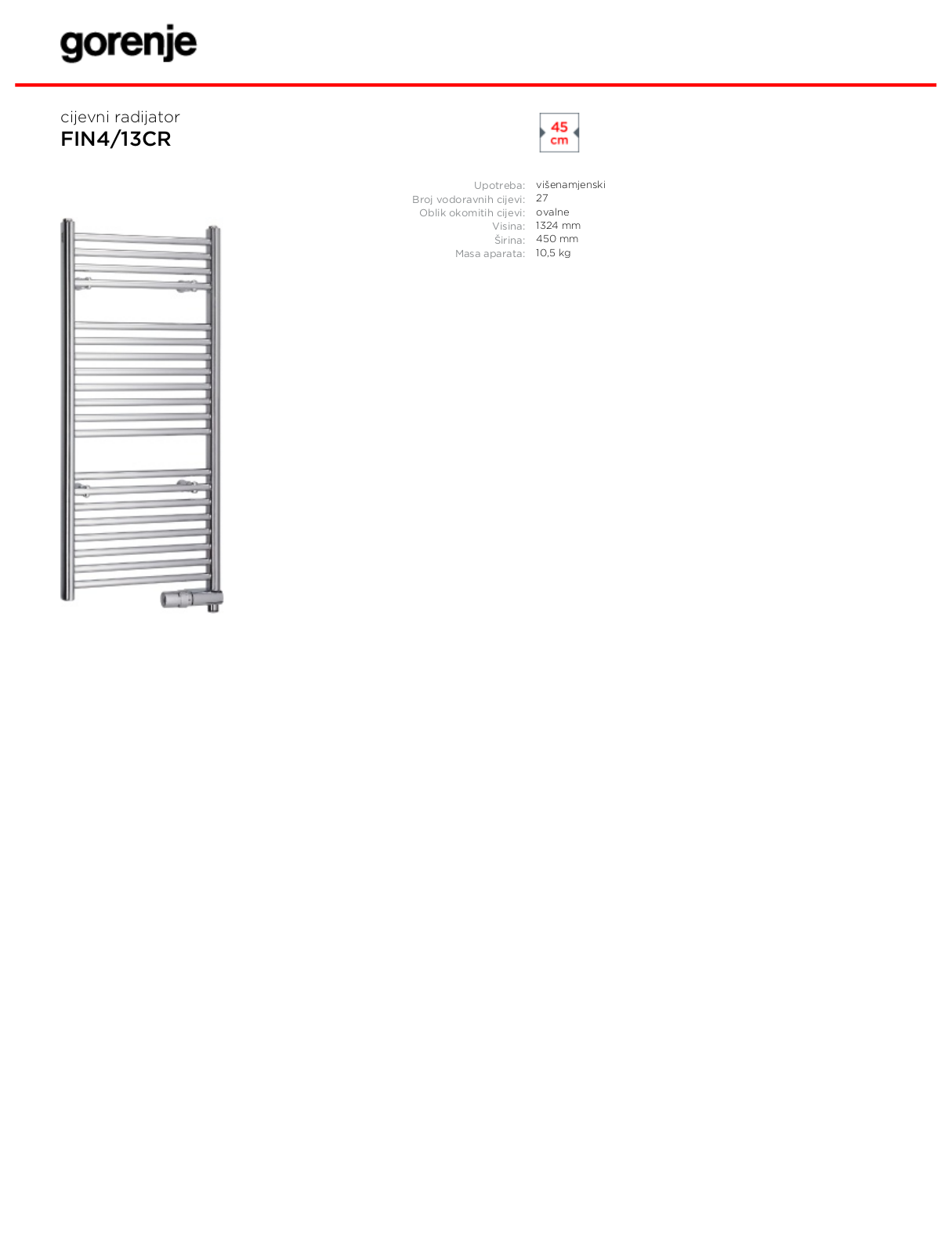 Gorenje FIN4-13CR DATASHEET