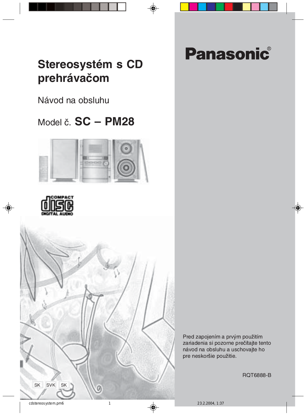 Panasonic SC-PM28 User Manual