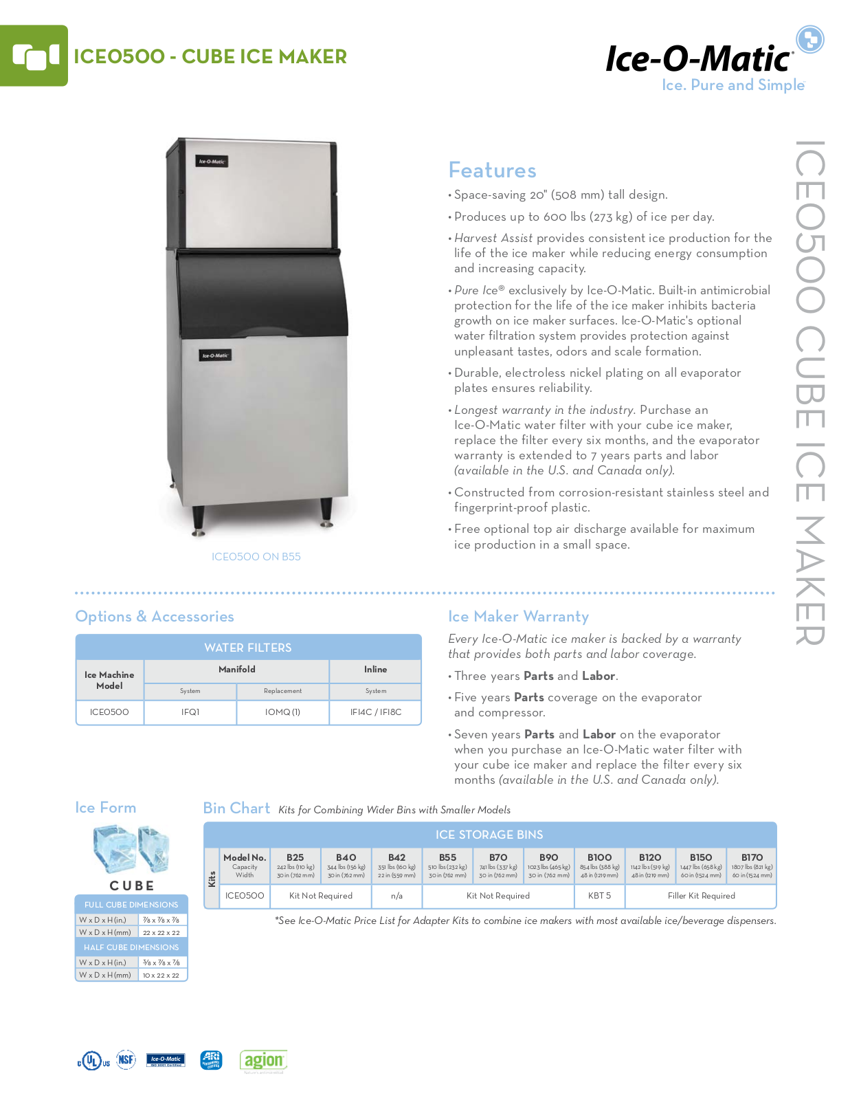 Ice-O-Matic ICE0500 General Manual