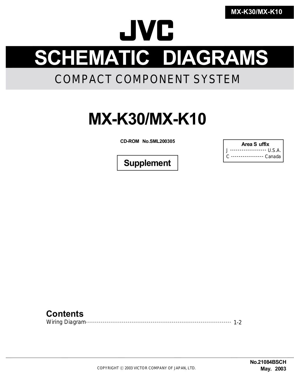 JVC MX-K10, MX-K30 Schematics