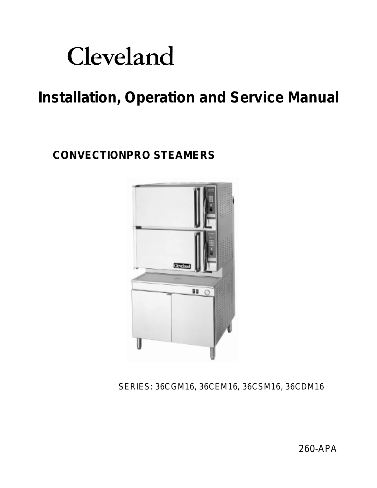 Cleveland Range 36CSM16, 36CGM16, 36CDM16 User Manual