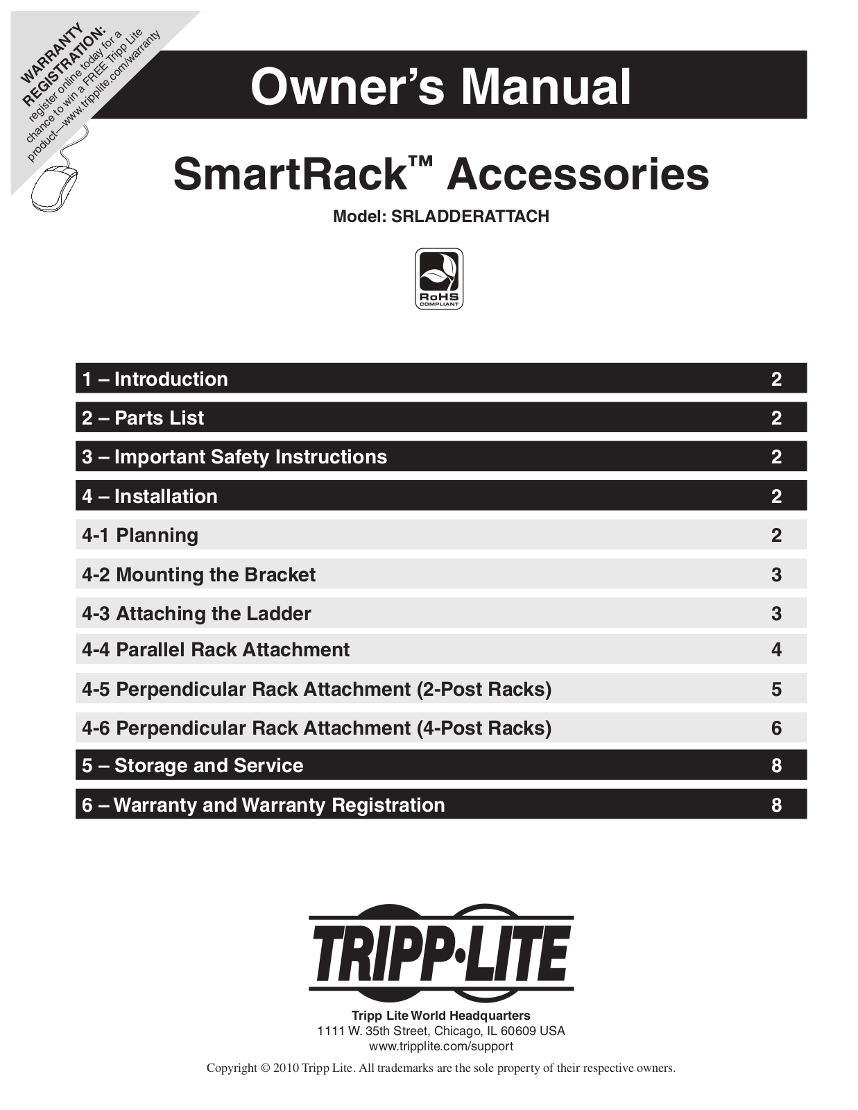 Tripp Lite SRLADDERATTACH Users Guide - ManualMachine.com