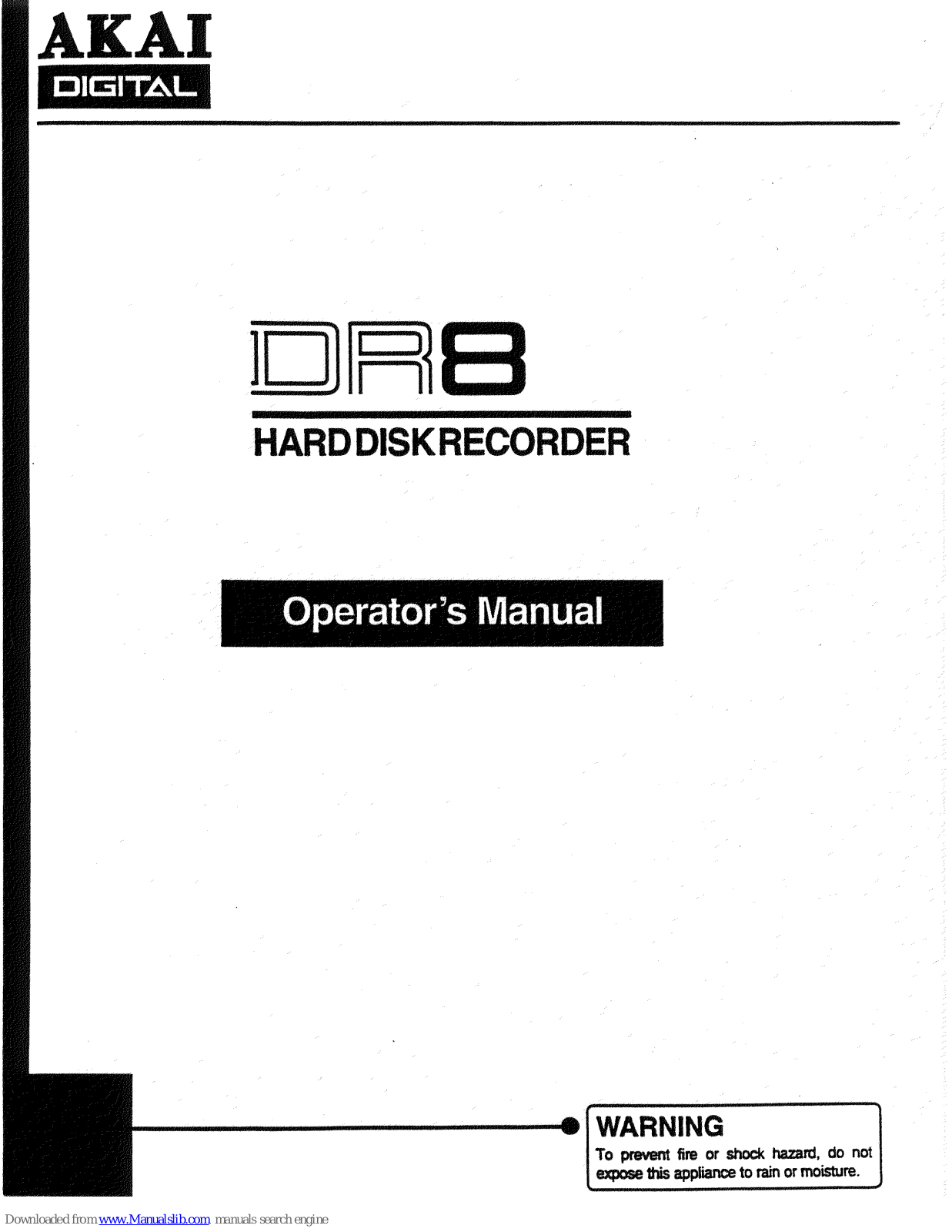 Akai DR8 Operator's Manual