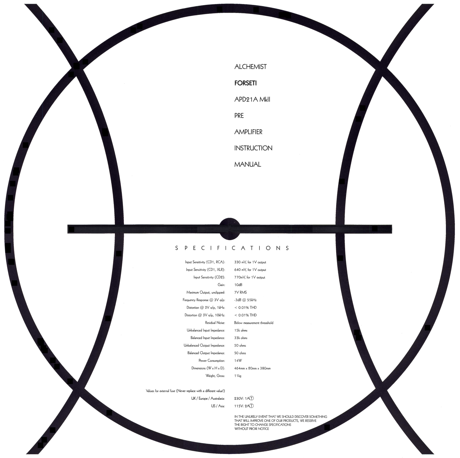 Alchemist Forseti APD-21-A Mk2 Owners manual