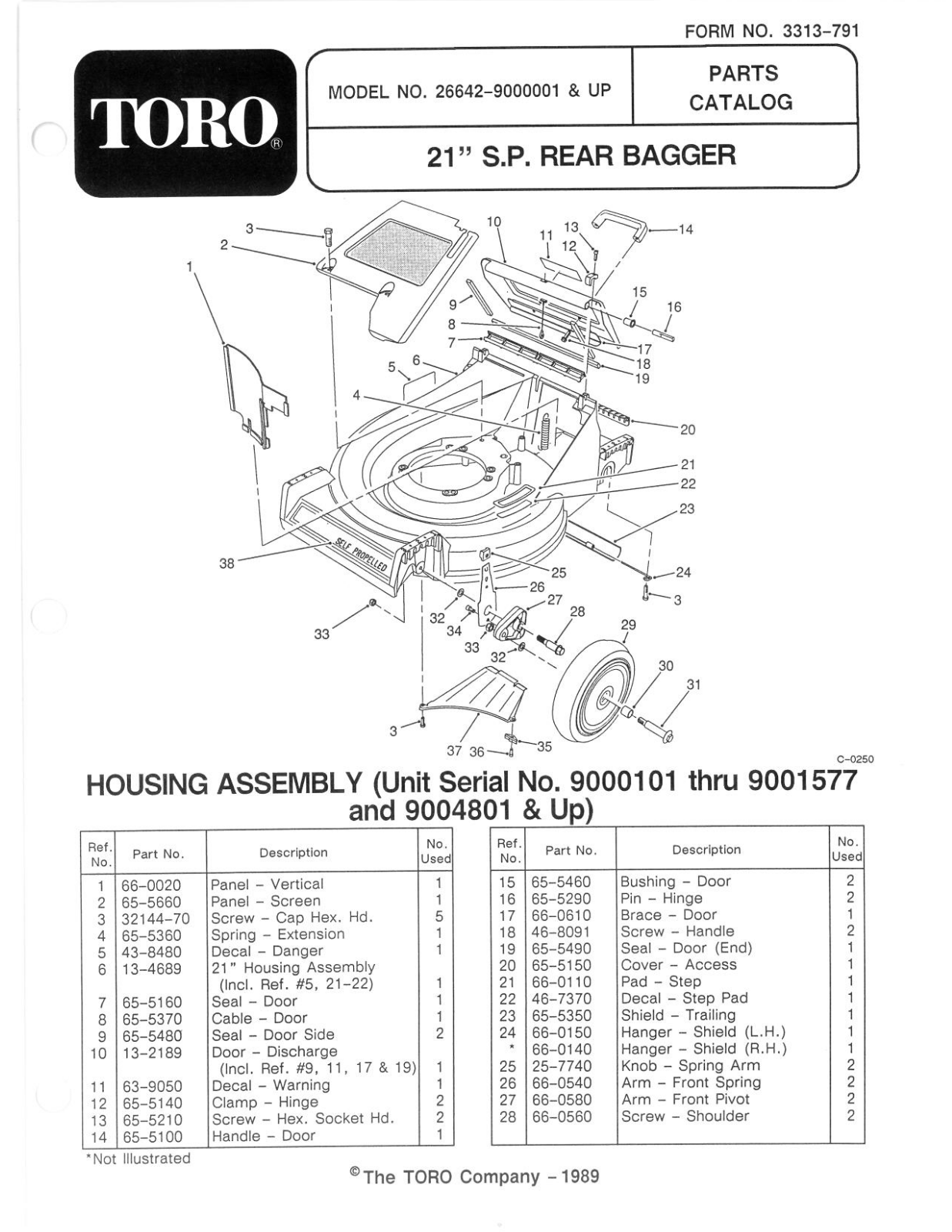 Toro 26642 Parts Catalogue