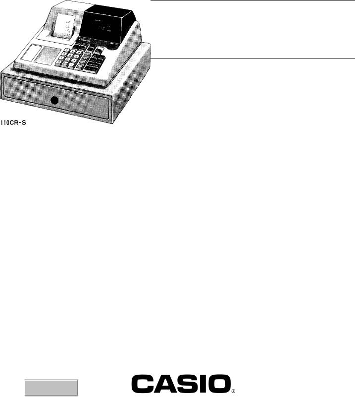 Casio PCR250, 150CR, 110CR User Manual