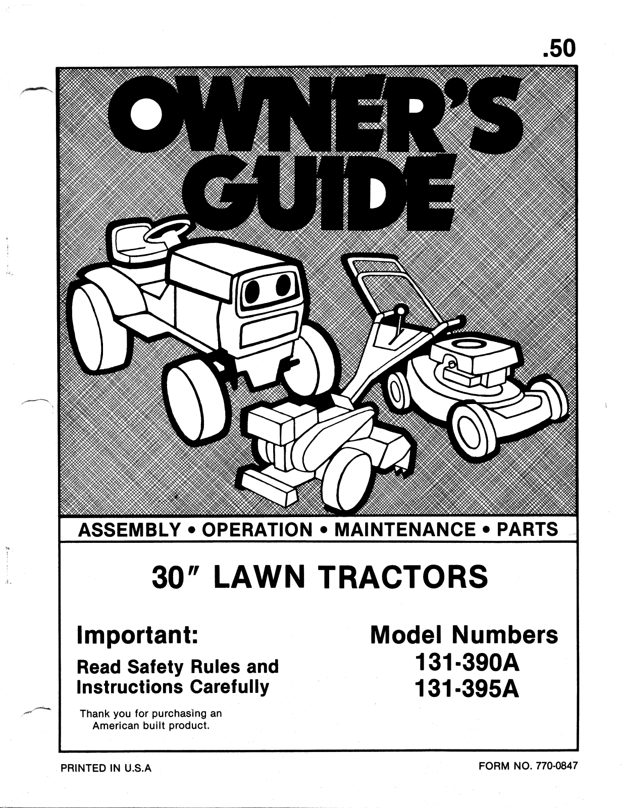 MTD 131-390A, 131-395A User Manual