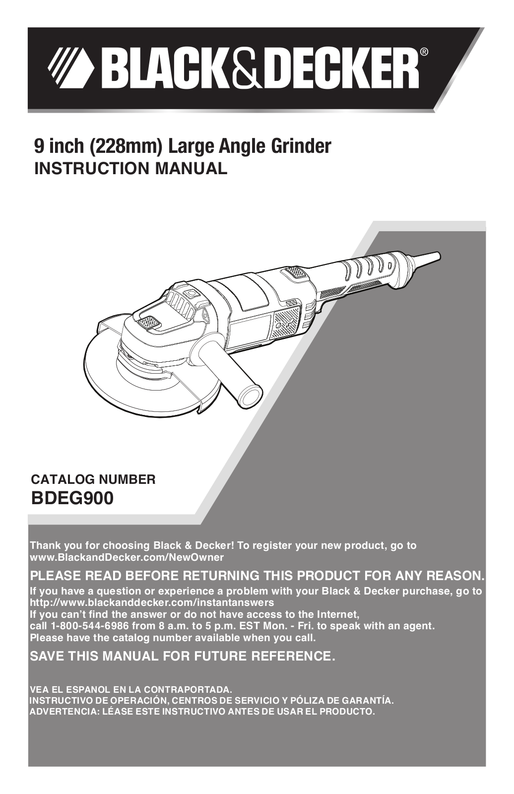 Black & Decker BDEG900 Instruction Manual