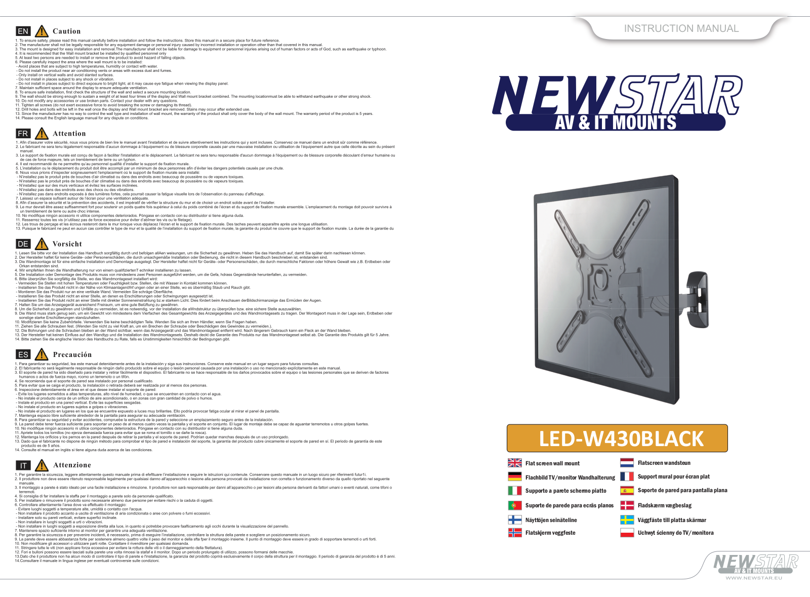 Newstar LED-W430BLACK User Manual