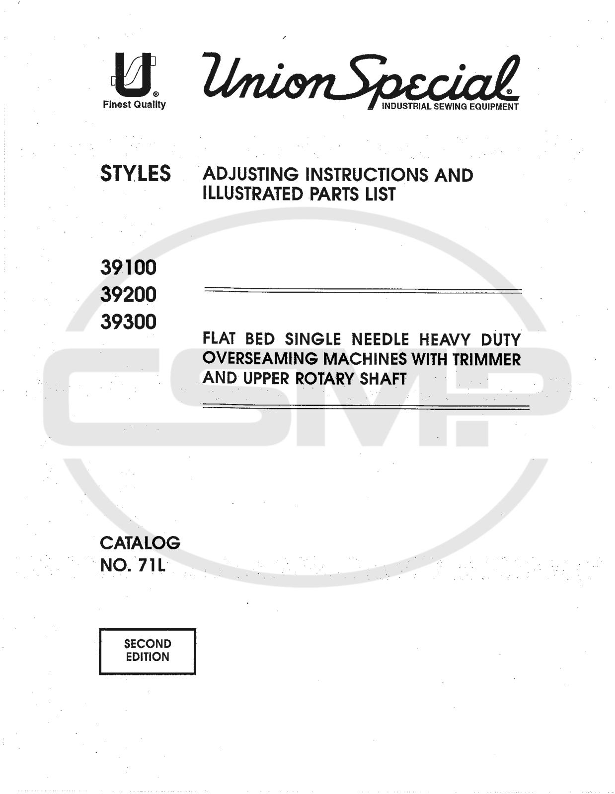 Union Special NO 71L Parts Book