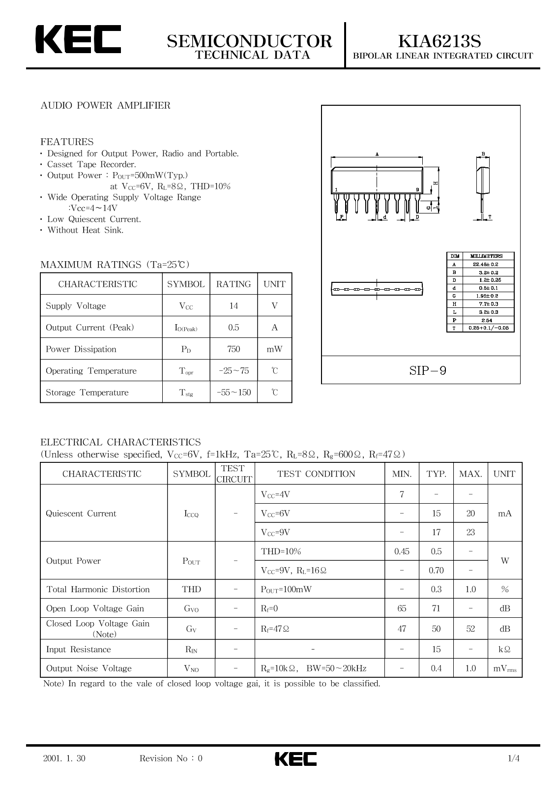 KEC KIA6213S Datasheet