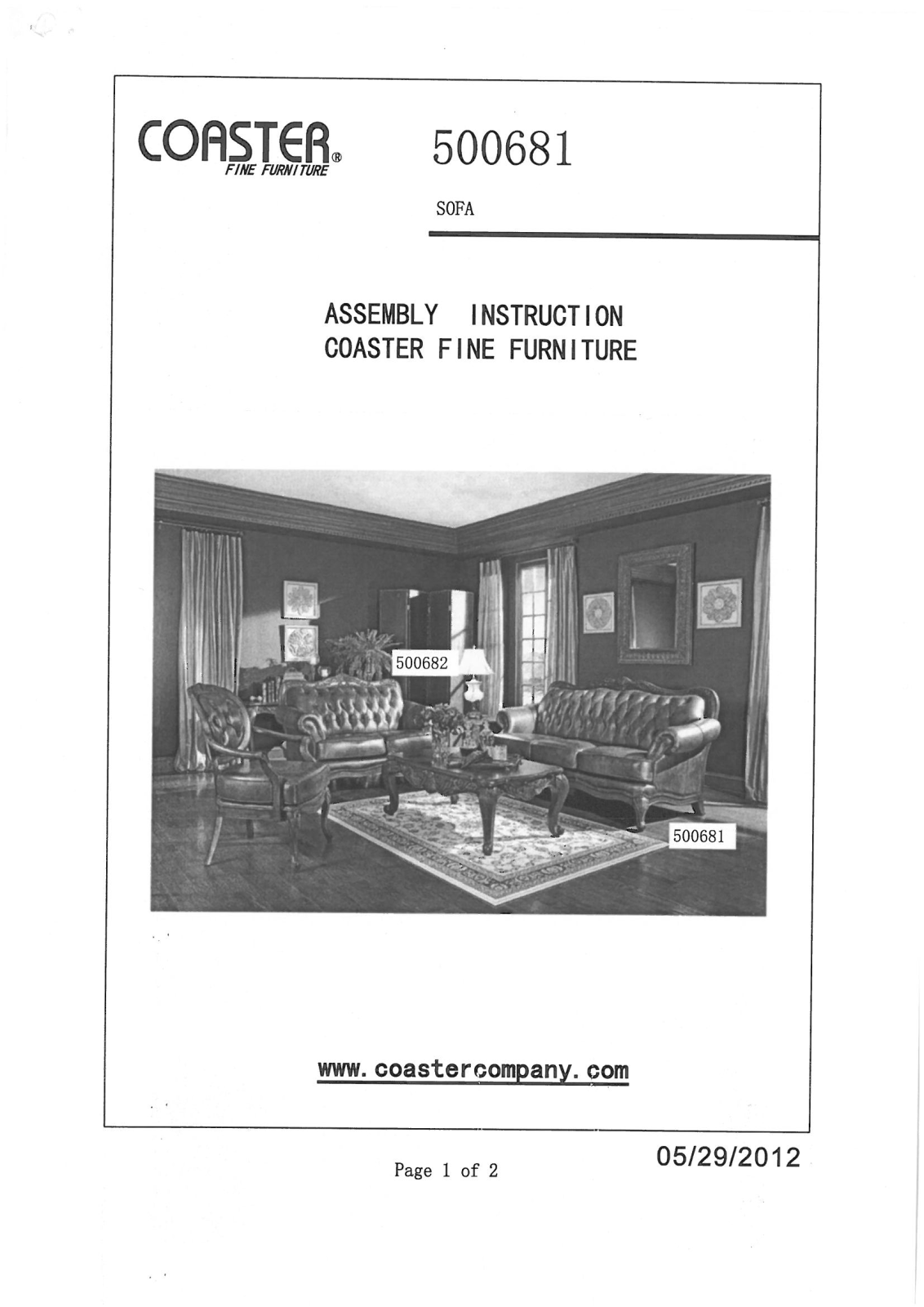 Coaster 500681 Assembly Guide - ManualMachine.com