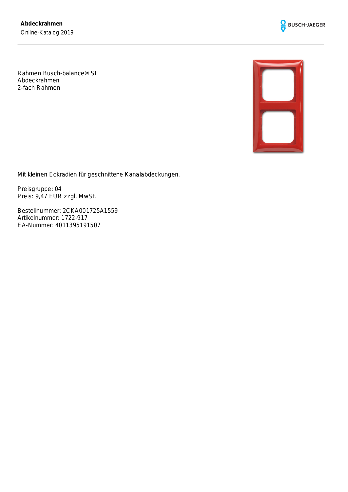 Busch-Jaeger 1722-917 User Manual