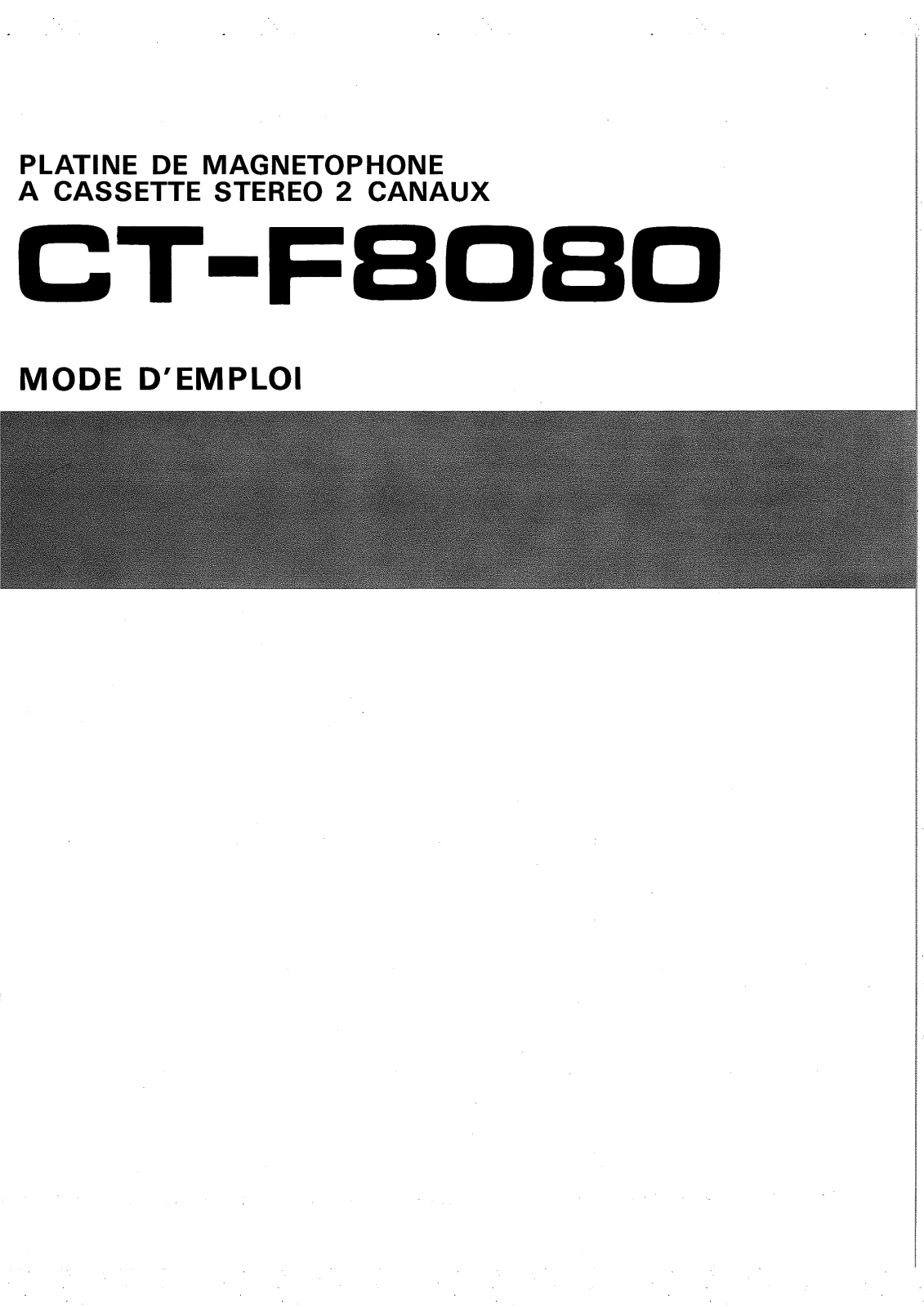 Pioneer CT-F8080 Owners Manual