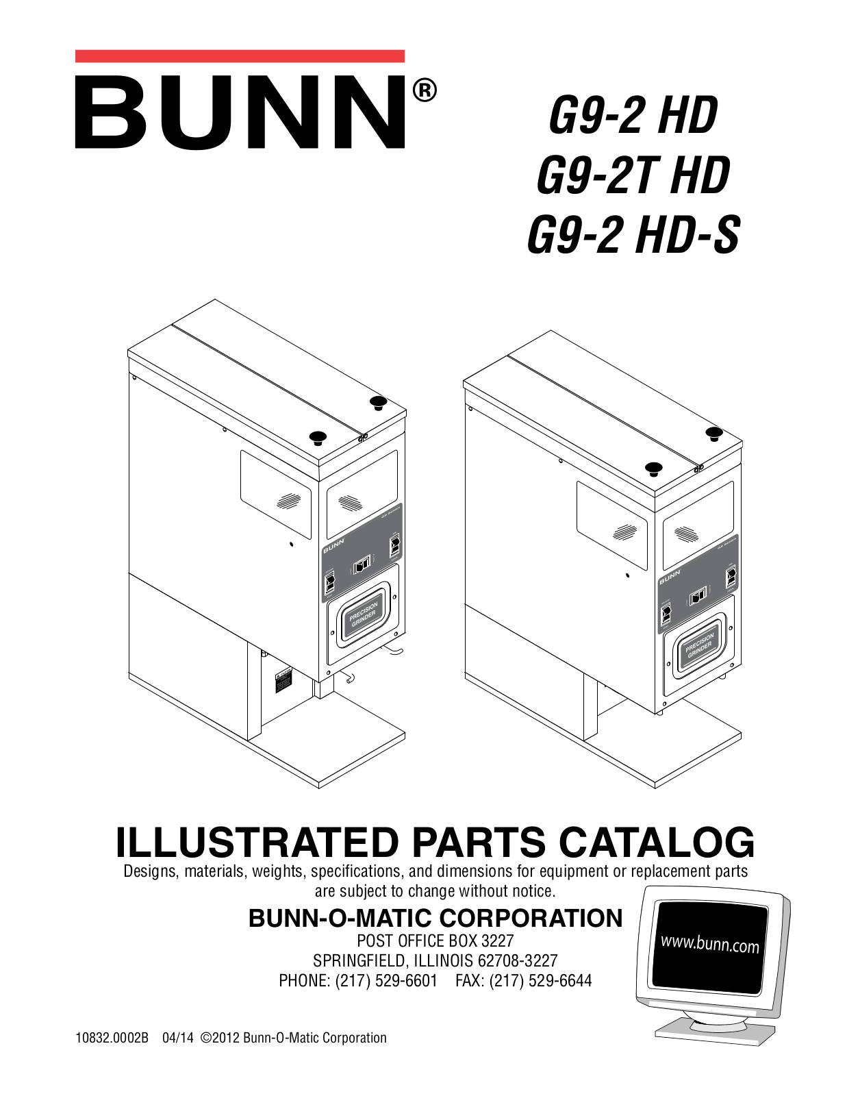 Bunn G9-2 HD Parts Manual