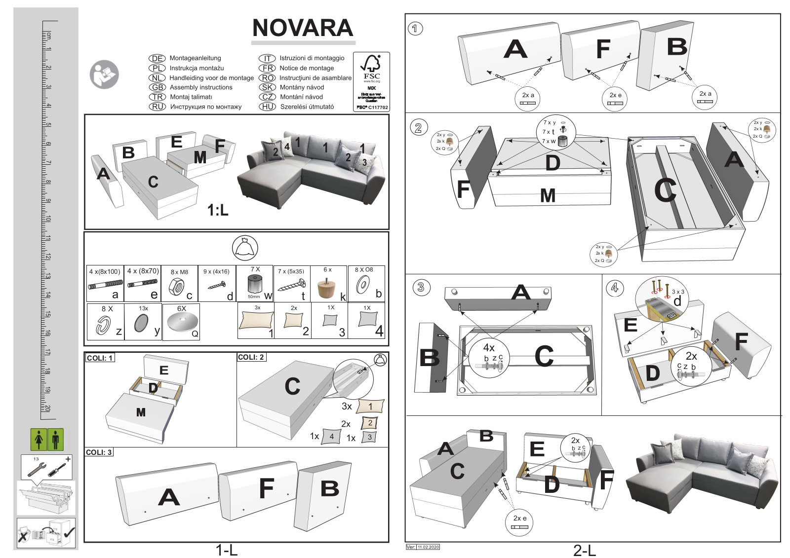 my home Novara Assembly instructions