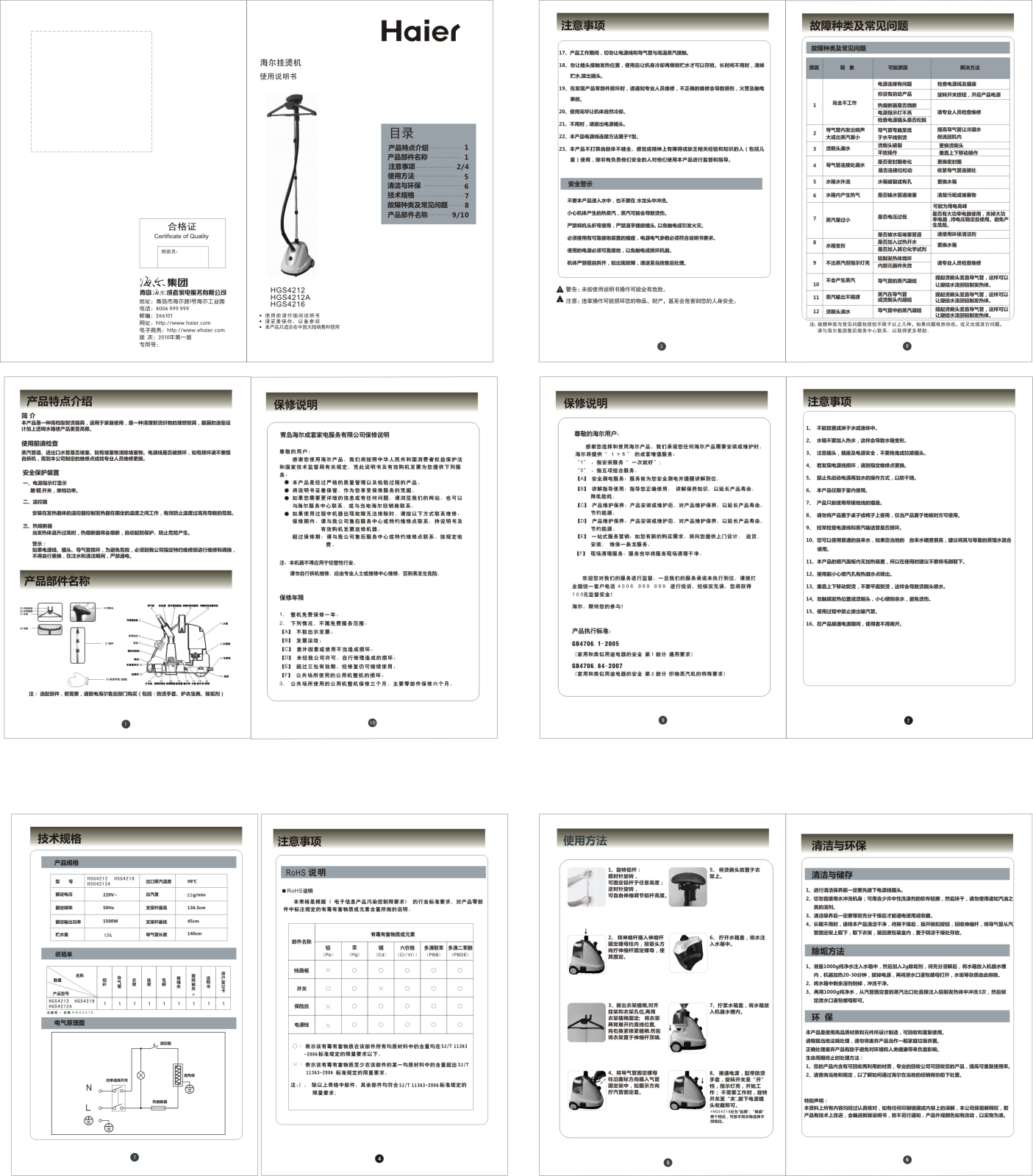 Haier HGS4212, HGS4212A, HGS4216 User Manual