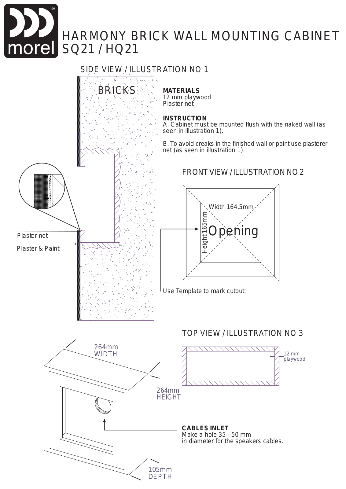 Morel SQ21 Installation Guide