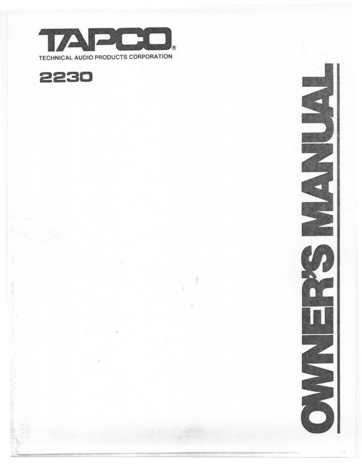 Electro-voice 2230 User Manual