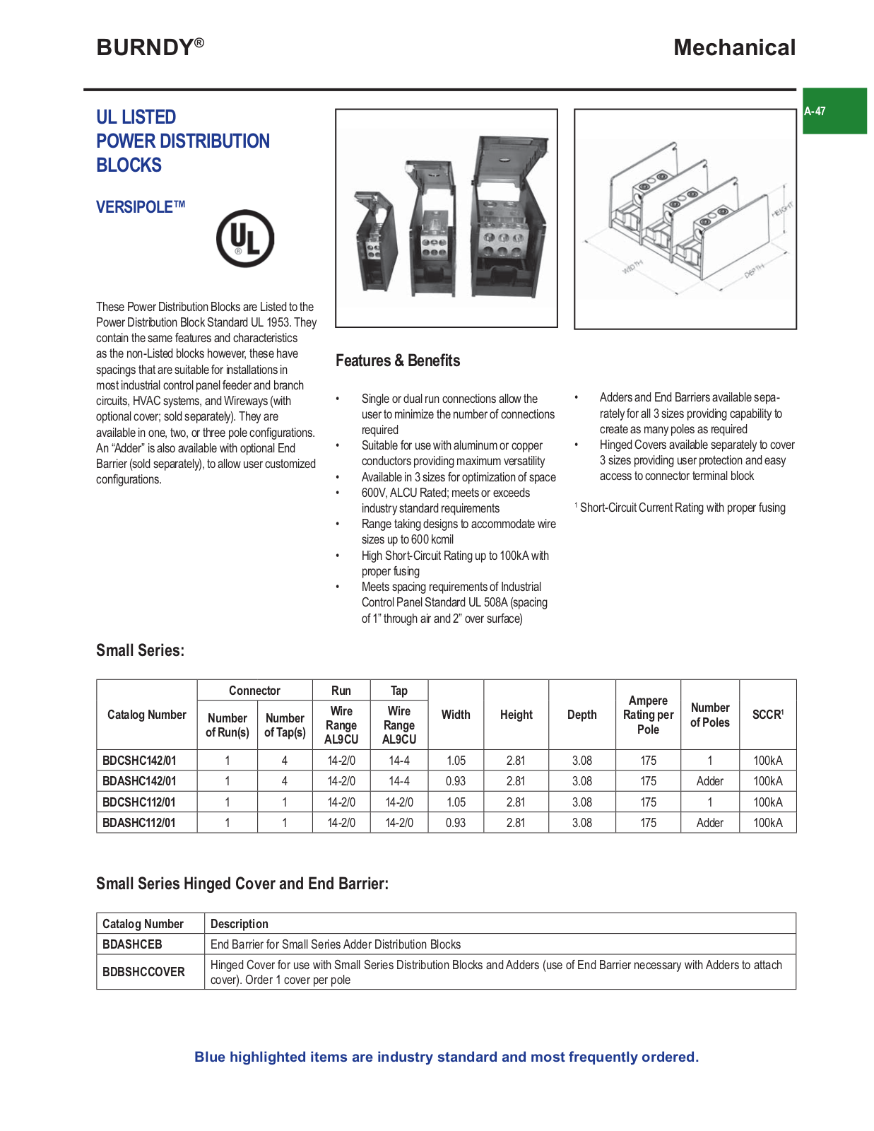 Burndy Versipole Catalog Page