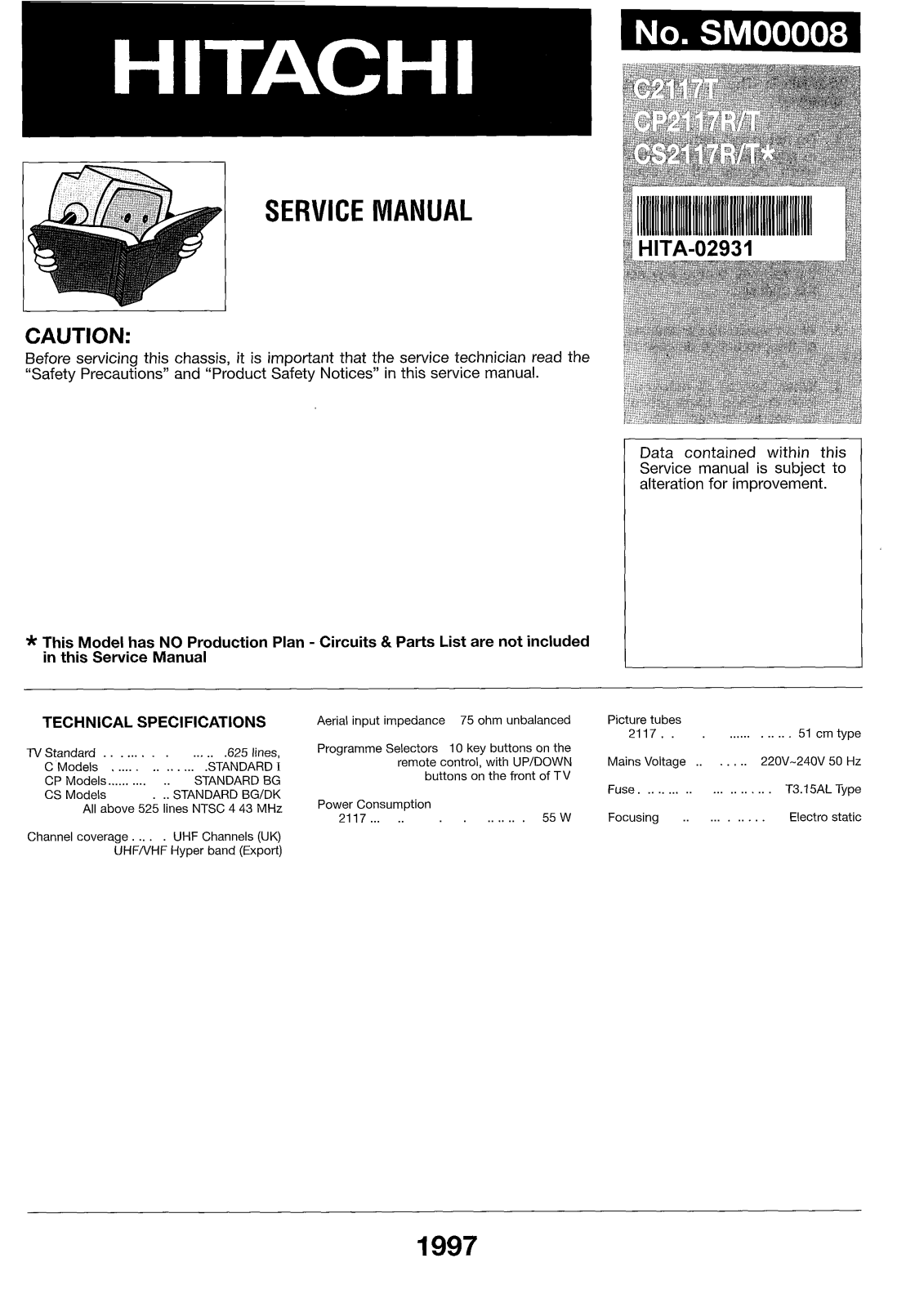 Hitachi SM00008 Service Manual