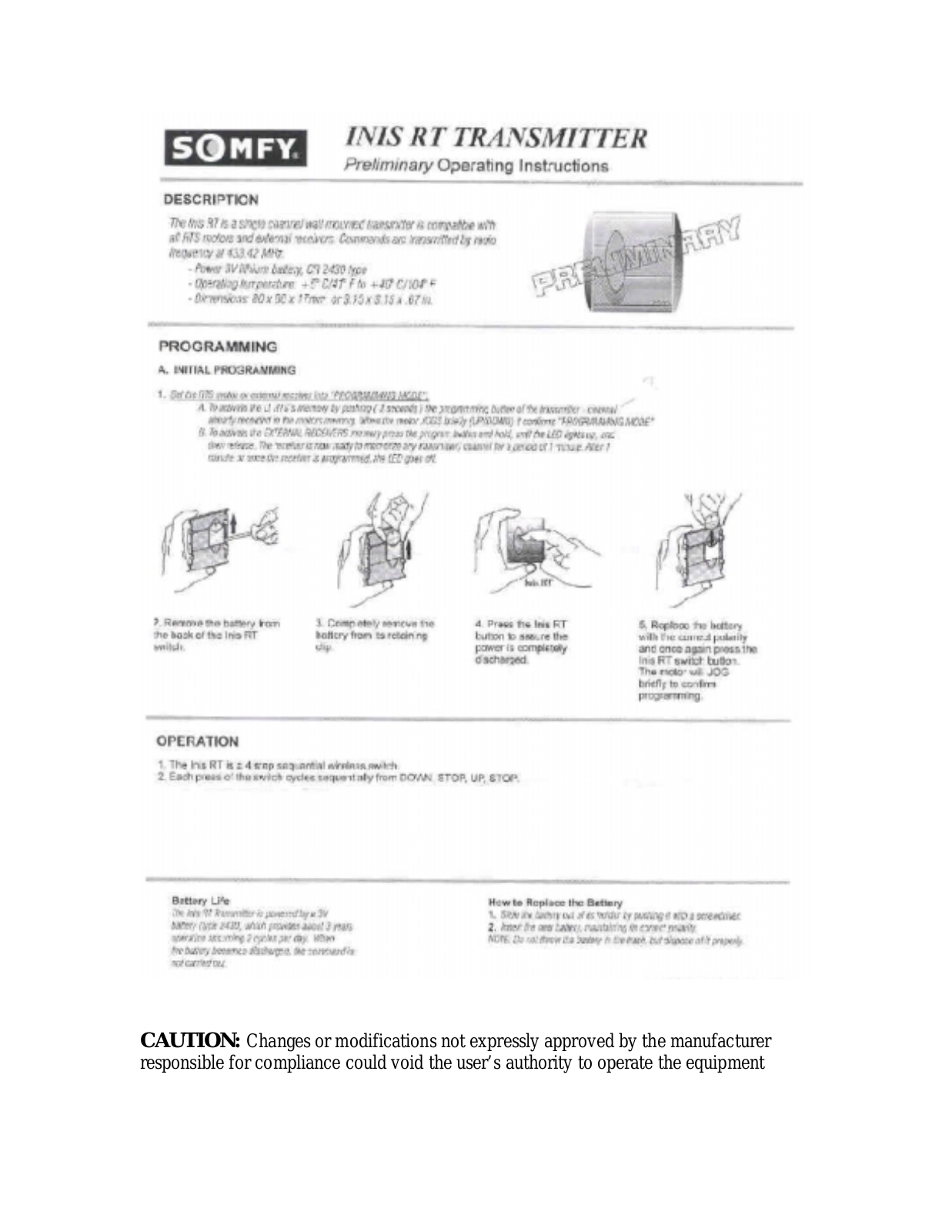 Somfy Systems INIS User Manual