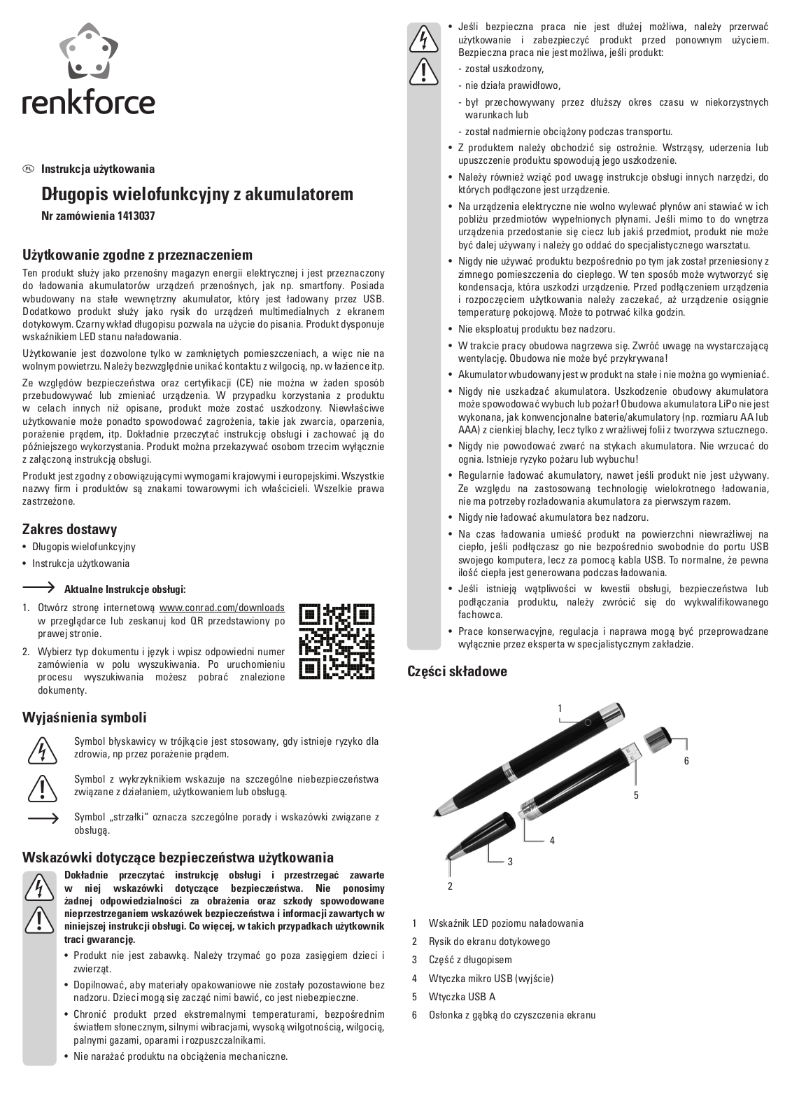 Renkforce 1413037 Operating Instructions