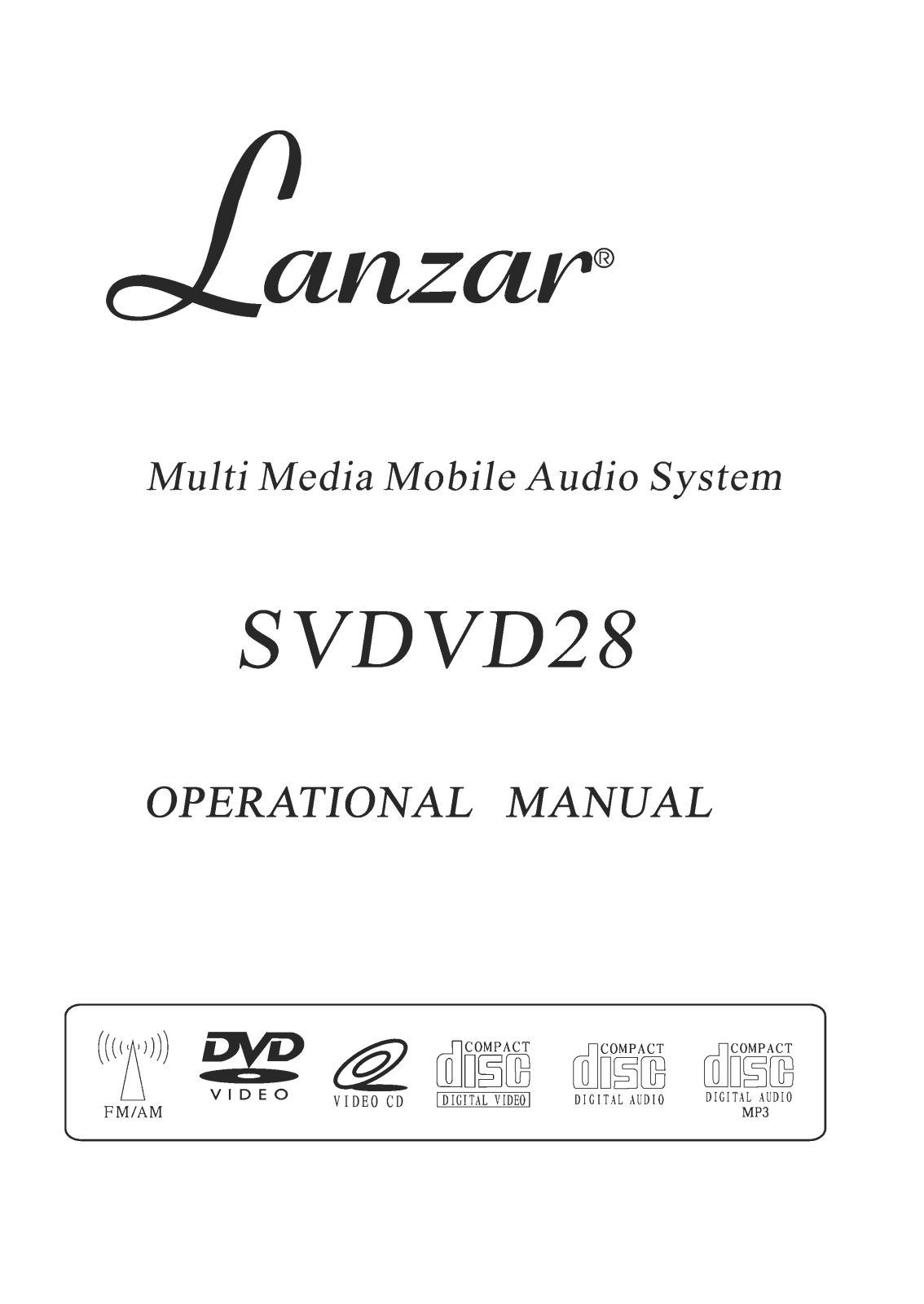 Lanzar Car Audio SVDVD28 User Manual